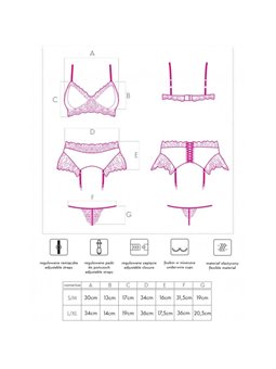 Livco Corsetti Fashion - Nahir Lc 20214 Bra + Panty + Garter Belt S/M