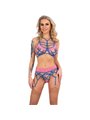Livco Corsetti Soledad LC 20217 - Completo Intimo 3 Pezzi Blu/Rosa L/XL