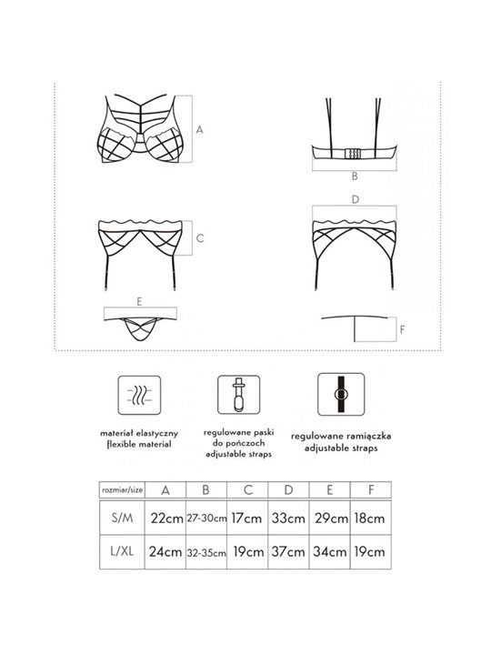 Livco Corsetti Soledad LC 20217 - Completo Intimo 3 Pezzi Blu/Rosa L/XL