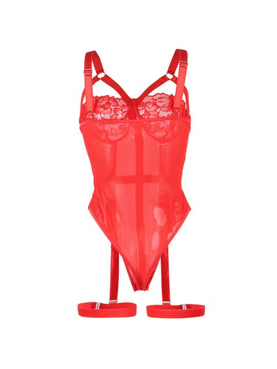 Subblime - Teddy With Garter Strap Detail Chest Red S/M