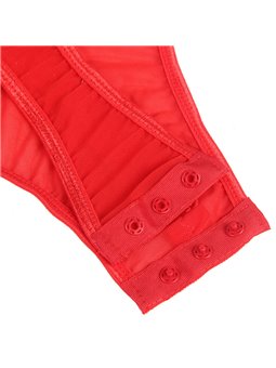 Subblime - Body Sexy Rosso in Pizzo con Reggicalze Incorporato Taglia S/M