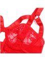 Subblime - Body Sexy Rosso in Pizzo con Reggicalze e Giarrettiera Taglia L/XL