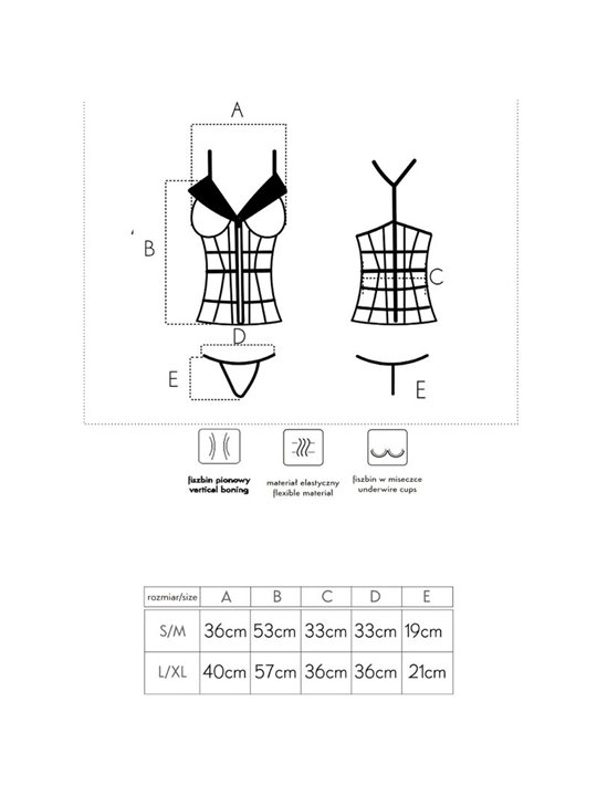 Livco Corsetti Laura LC 20215 - Corsetto Sensuale e Perizoma Abbinato L/XL