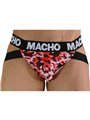 Macho MX28MA - Jockstrap in Lycra con Fantasia Mimetica Rosso Taglia M