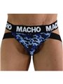 Macho MX28MA - Jockstrap in Lycra con Fantasia Mimetica Blu Taglia M