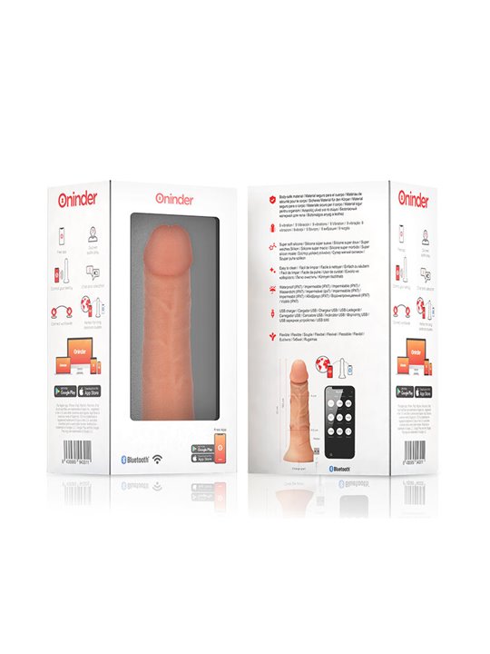 Oninder - Large Bogotà Vibrator Dildo 9 Speeds Natural 22 Cm -O- 4.5 Cm - Free App