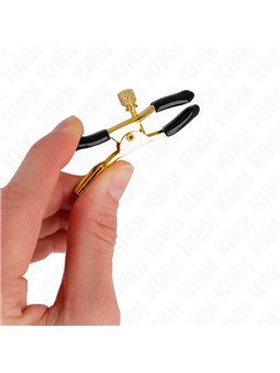 Kink - Morsetti a Vite per Capezzoli Colore Oro 6 Cm