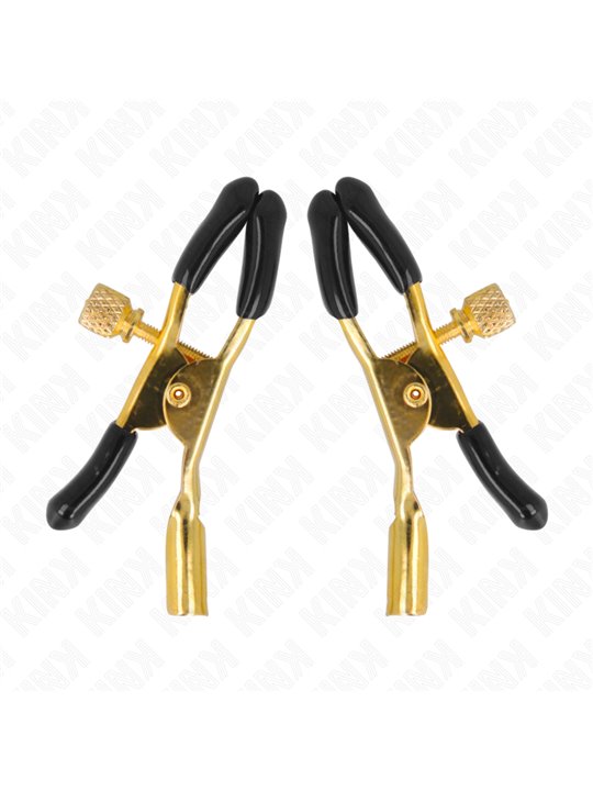 Kink - Morsetti a Vite per Capezzoli Colore Oro 6 Cm