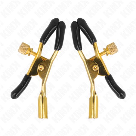 Kink - Morsetti a Vite per Capezzoli Colore Oro 6 Cm