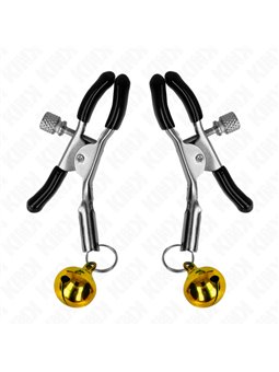 Kink - Morsetti a Vite per Capezzoli con Campana Colore Oro 6 Cm