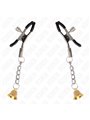 Kink - Morsetti a Vite per Capezzoli con Pendente Campana Colore Oro 6 Cm