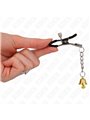 Kink - Morsetti a Vite per Capezzoli con Pendente Campana Colore Oro 6 Cm