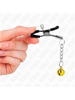 Kink - Gold Jingle Bell Pendant Nipple Clamps 6 Cm