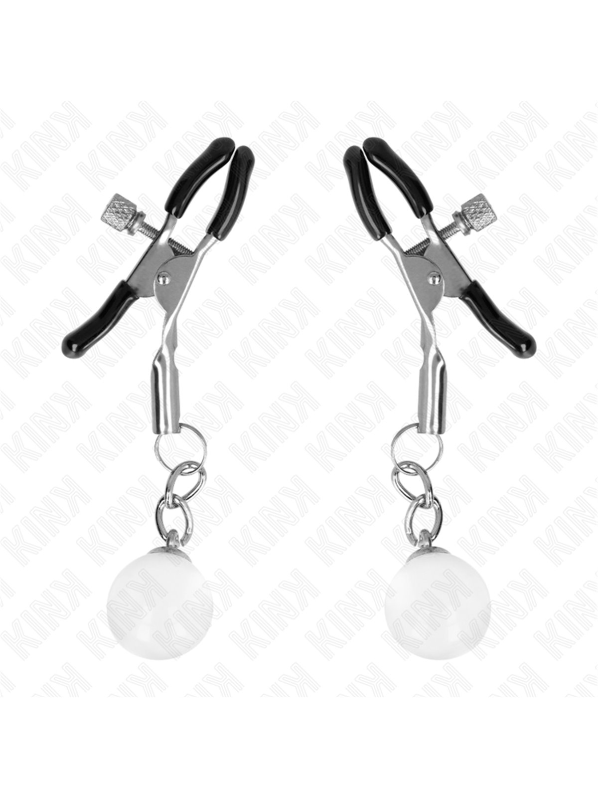 Kink - Glass Bead Nipple Clamps Silver 6 Cm