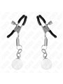 Kink - Morsetti a Vite per Capezzoli Colore Argento con Perline di Vetro 6 Cm