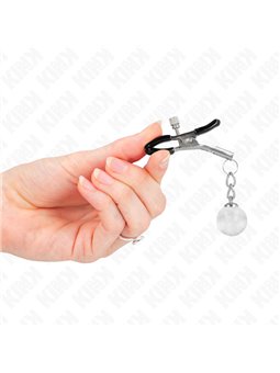 Kink - Glass Bead Nipple Clamps Silver 6 Cm