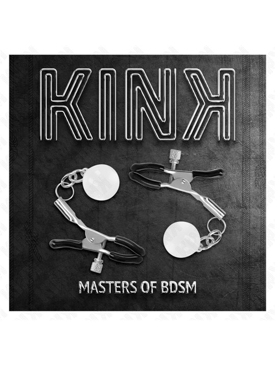 Kink - Morsetti a Vite per Capezzoli Colore Argento con Perline di Vetro 6 Cm