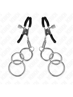 Kink - Morsetti a Vite per Capezzoli con 3 Anelli 6 Cm