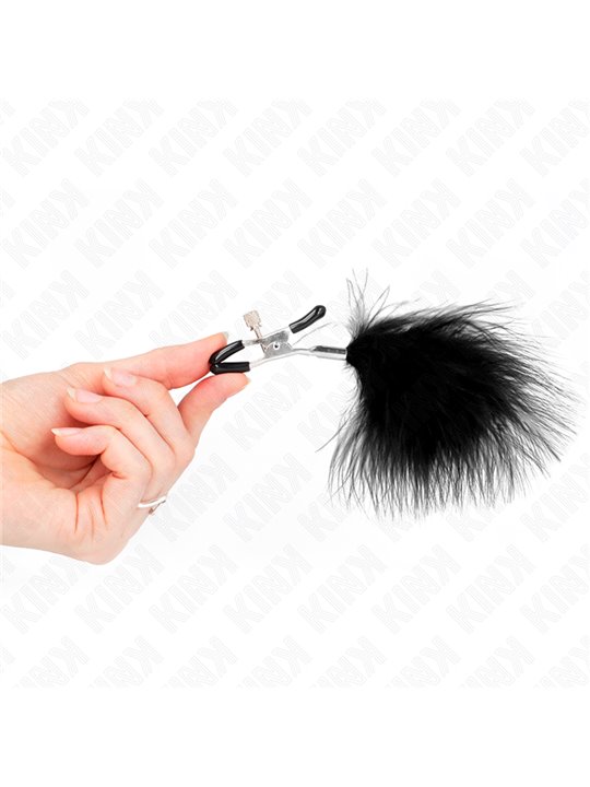 Kink - Feather Nipple Clamp Black 7 Cm