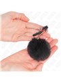 Kink - Faux Fur Ball Nipple Clamp Black 6 Cm