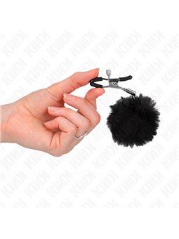 Kink - Faux Fur Ball Nipple Clamp Black 6 Cm