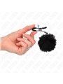 Kink - Faux Fur Ball Nipple Clamp Black 6 Cm