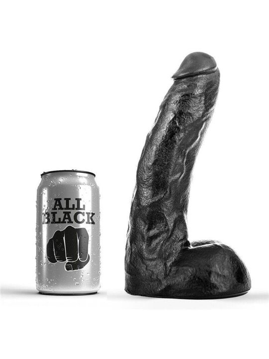 All Black - Pene Realistico in Silicone con Testicoli e Ventosa 22 CM