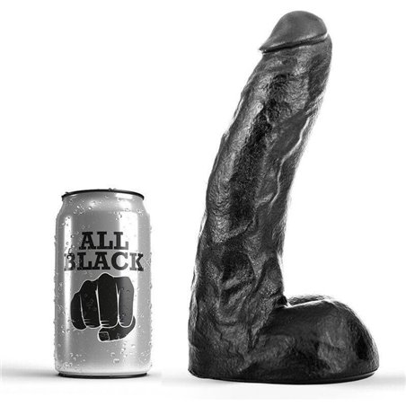 All Black - Pene Realistico in Silicone con Testicoli e Ventosa 22 CM