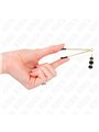 Kink - Gold Thin Nipple Clamps With 3 Black Glass Beads 7 Cm