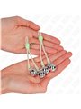 Kink - Luminous Skull Nipple Clamps With Ring Bells Adjustable Green / Silver