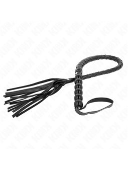 Kink - Frusta a Serpente Nera con Manico di Perline 80 Cm