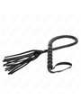 Kink - Frusta a Serpente Nera con Manico di Perline 80 Cm