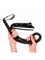 Kink - Frusta a Serpente Nera con Manico di Perline 80 Cm