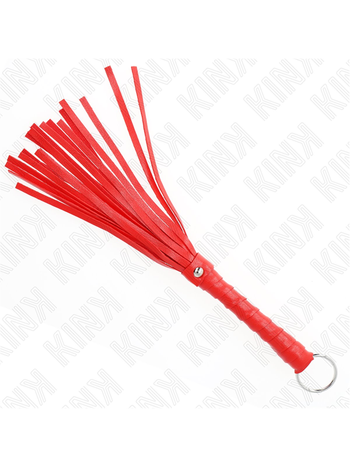 Kink - Mini Frusta in Pelle Vegana Rossa 28 Cm