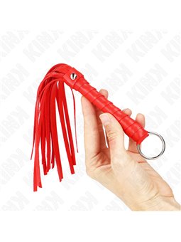 Kink - Mini Frusta in Pelle Vegana Rossa 28 Cm