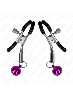 Kink - Morsetti a Vite per Capezzoli con Campana Colore Viola 6 Cm