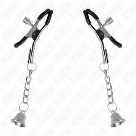 Kink - Silver Bell Pendant Nipple Clamps 6 Cm