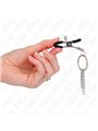 Kink - Morsetti a Vite per Capezzoli con O-Ring e Catenella Argento 6 Cm