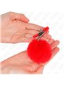 Kink - Morsetti a Vite per Capezzoli con Pon Pon Rossi 6 Cm