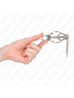 Kink - Japanese Clover Nipple Clamps With Little Chains Silver