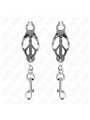 Kink - Japanese Clover Nipple Clamps With Hooks Silver