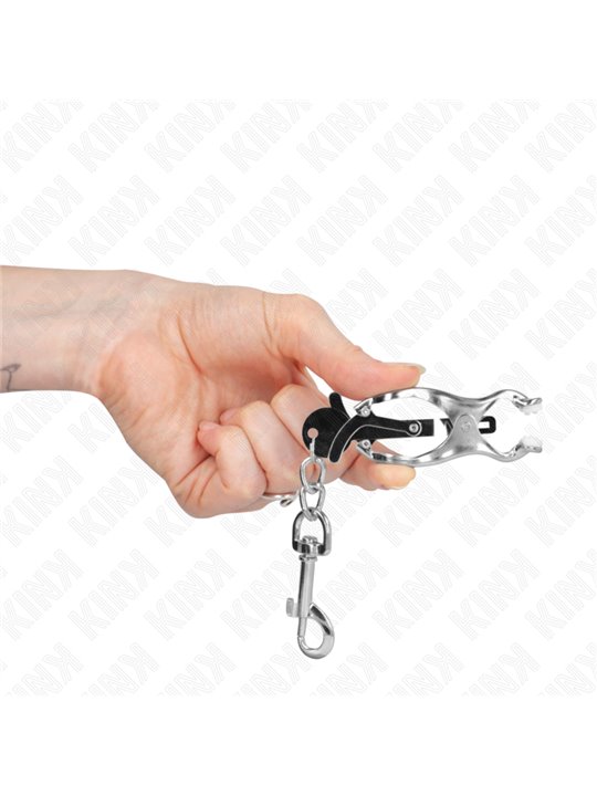 Kink - Japanese Clover Nipple Clamps With Hooks Silver