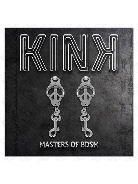 Kink - Japanese Clover Nipple Clamps With Hooks Silver