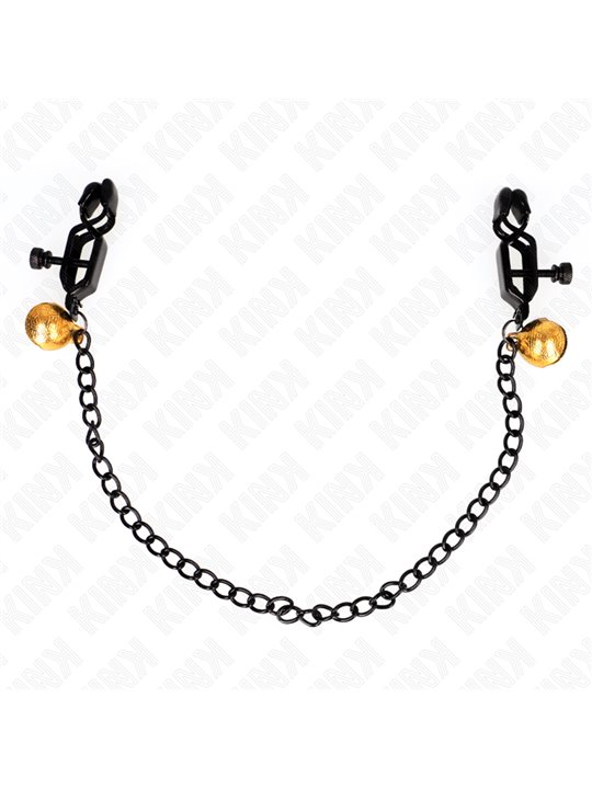 Kink - Flat Chain Nipple Clamps And Bell Silver 30 Cm