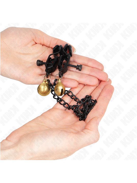 Kink - Flat Chain Nipple Clamps And Bell Silver 30 Cm