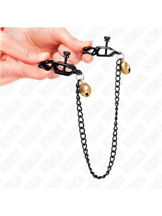 Kink - Flat Chain Nipple Clamps And Bell Silver 30 Cm