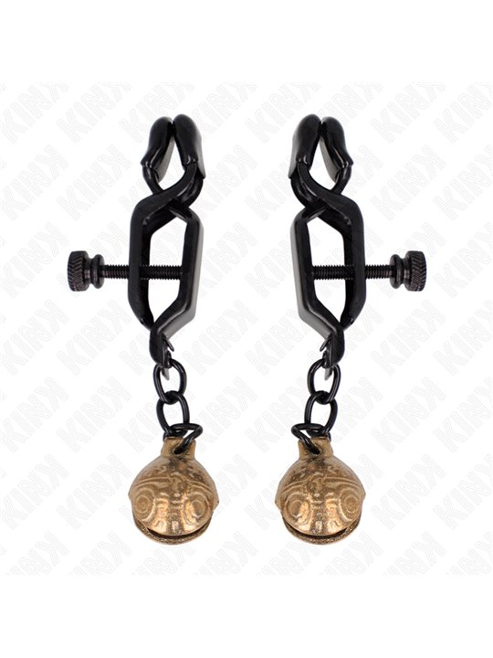 Kink - Bell Jaw Style Nipple Clamps Black 7 Cm