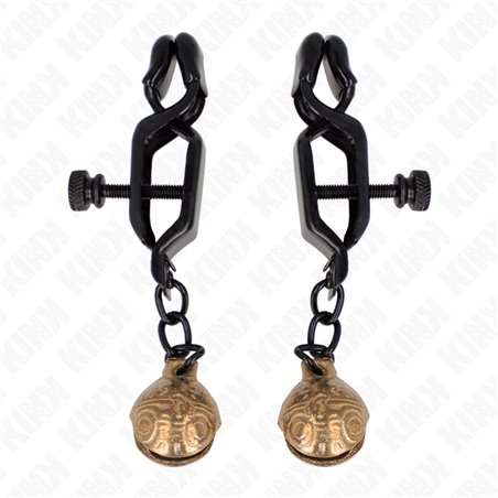 Kink - Bell Jaw Style Nipple Clamps Black 7 Cm