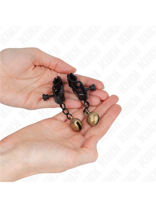 Kink - Bell Jaw Style Nipple Clamps Black 7 Cm