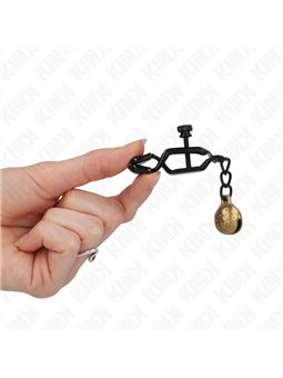 Kink - Bell Jaw Style Nipple Clamps Black 7 Cm